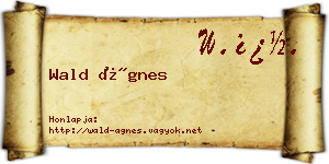 Wald Ágnes névjegykártya