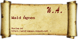 Wald Ágnes névjegykártya