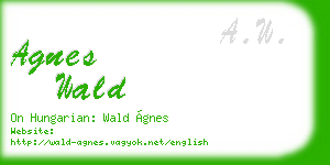 agnes wald business card